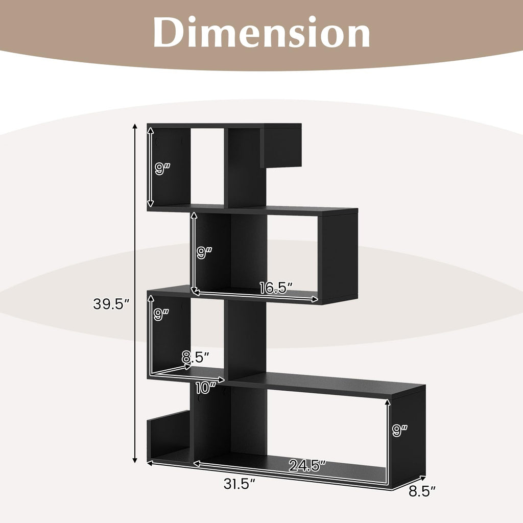 5-Tier Geometric Bookshelf D979