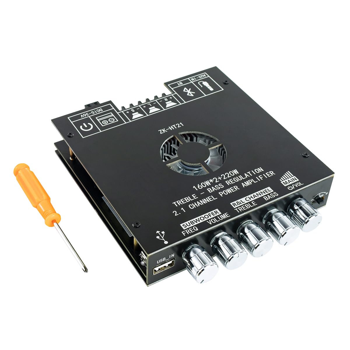 160W×2+220W 2.1 Channel Bluetooth Amplifier Board with Treble and Bass Control T972