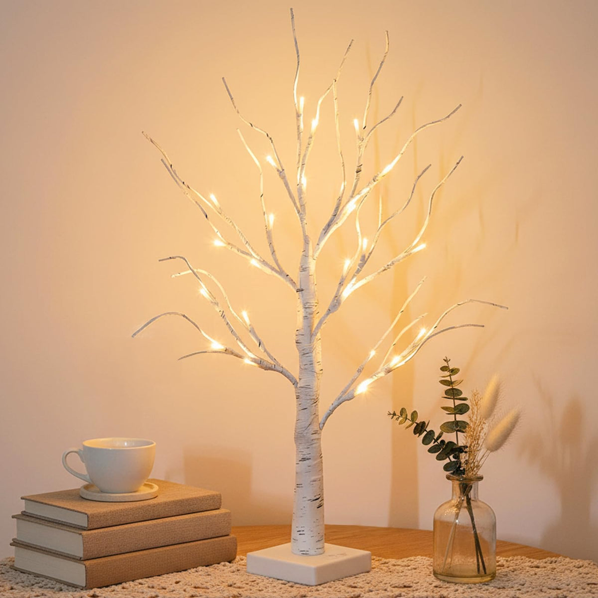 Lighted Birch Tree with Lights N16811