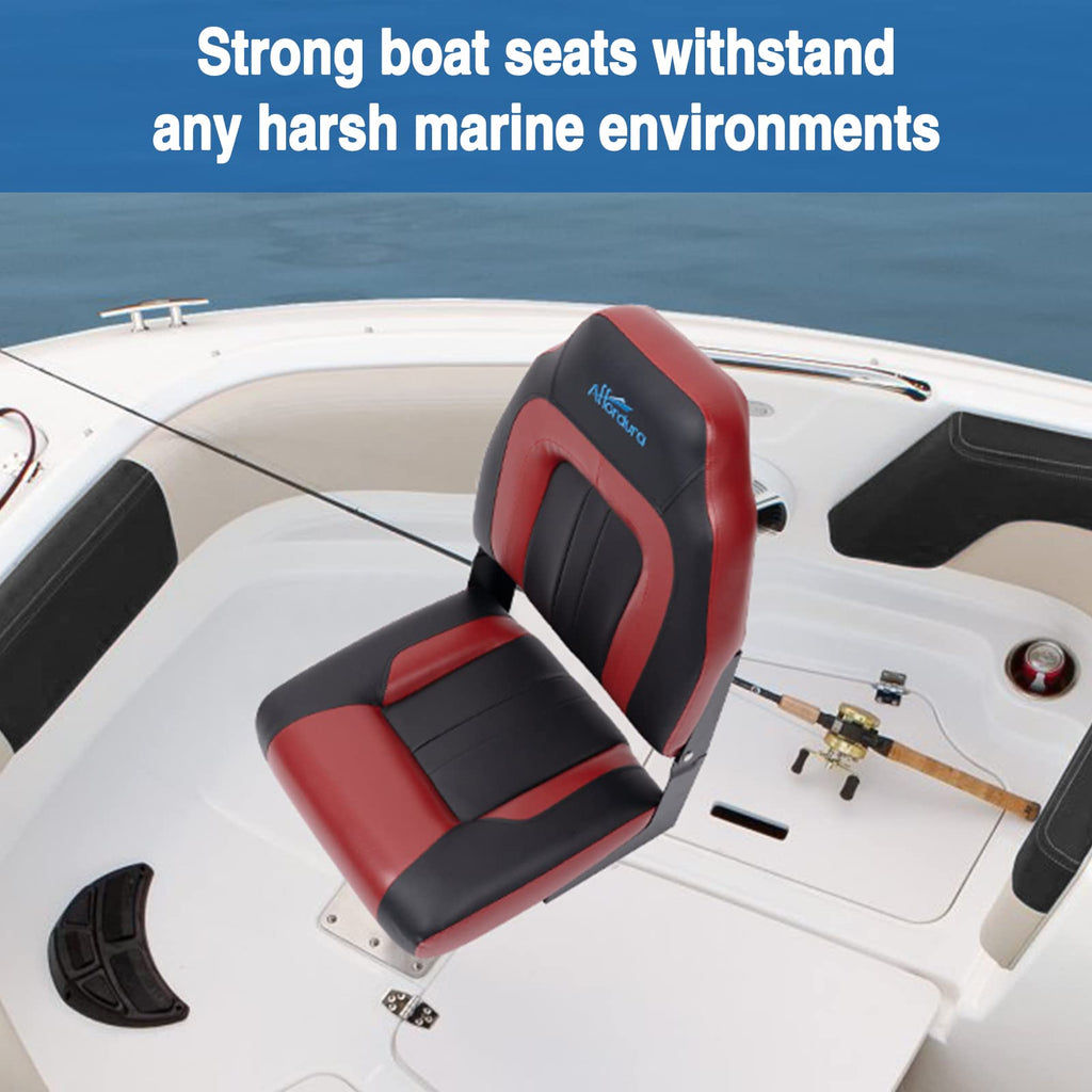 Black and Red 2 Packs Folding Boat Seat with 2 Storage Bags H612213