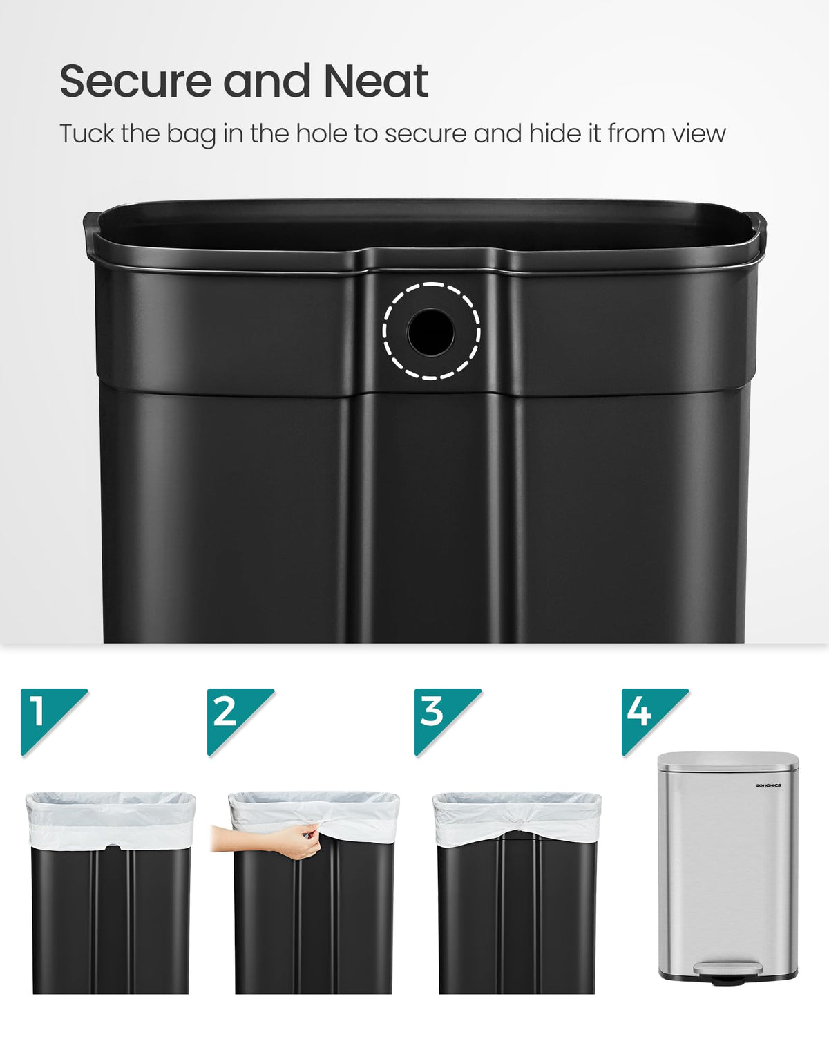13 Gallon Stainless Steel Trash Can O40301