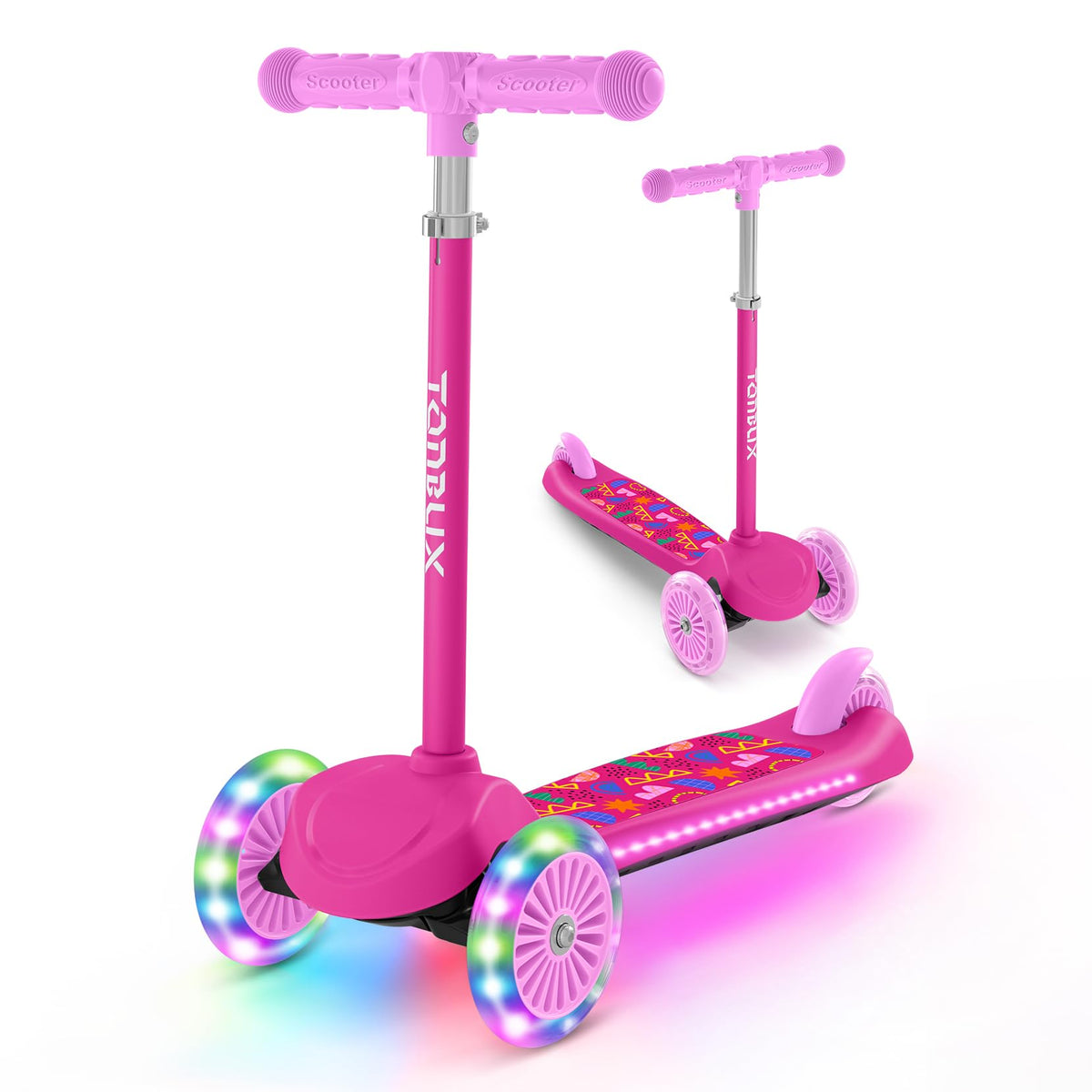 Kids 3-Wheel Scooter with Light-Up Deck and Wheels Z509
