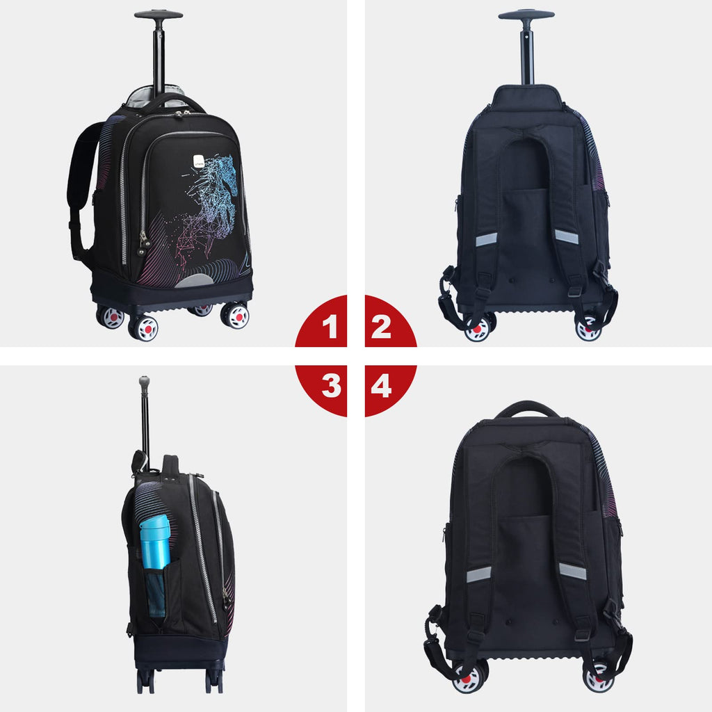 Rolling Backpack with Wheels Fits 15.6 Inch E104