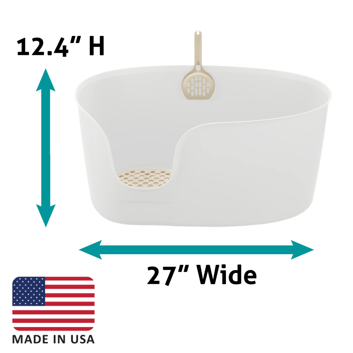 High Wall Cat Litter Box XL White J114