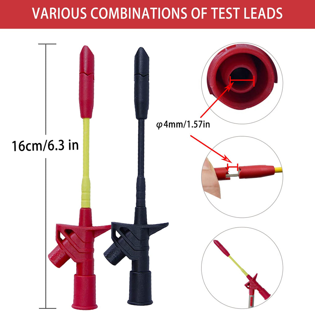 24 Pcs Multimeter Test Leads Set with Alligator Clips J548767