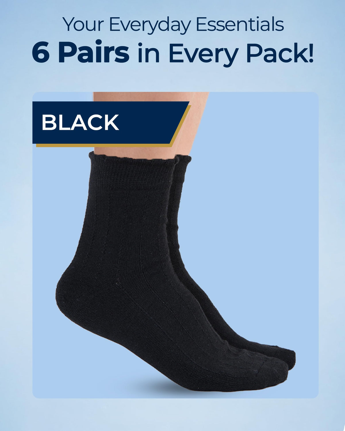 Knit Bamboo Viscose Diabetic Socks 6 Pairs Z166311