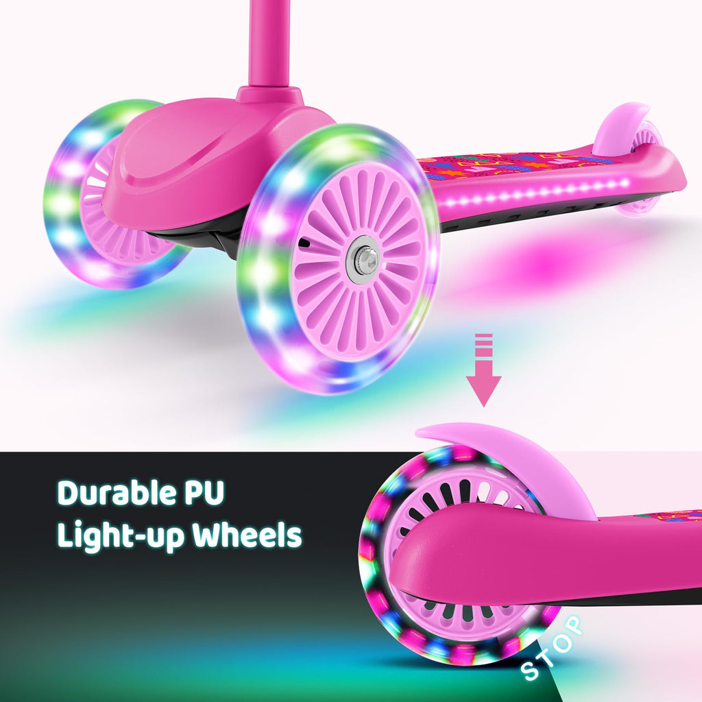 Kids 3-Wheel Scooter with Light-Up Deck and Wheels Z509