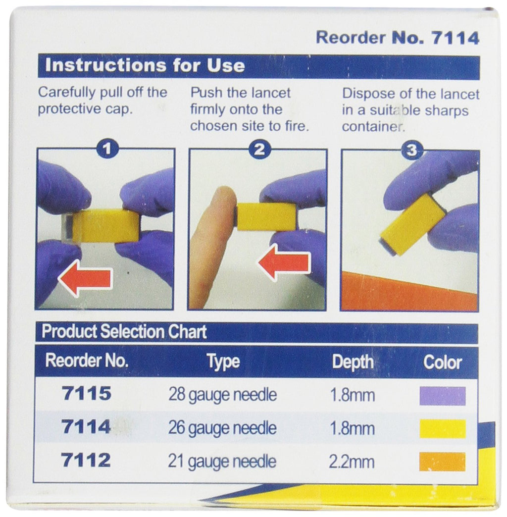 26 Gauge Sterile Safety Lancets 100 Count T83388