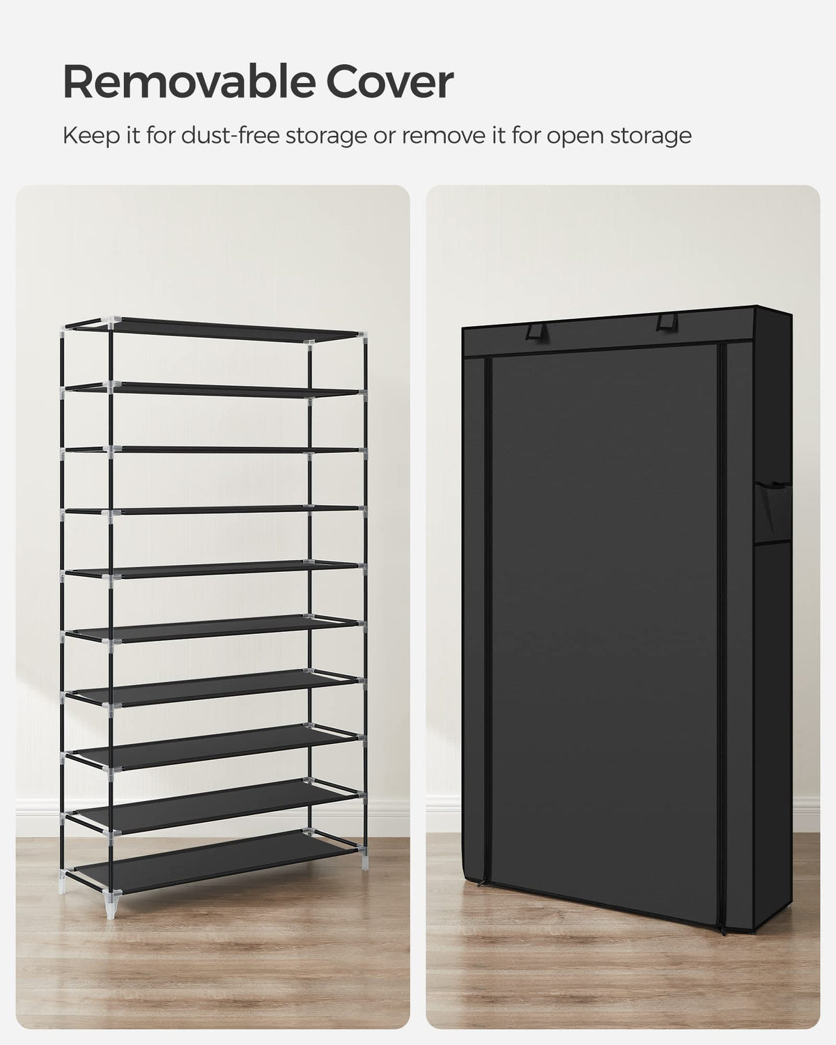 10-Tier Shoe Rack with Cover H117