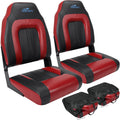 Black and Red 2 Packs Folding Boat Seat with 2 Storage Bags H612213