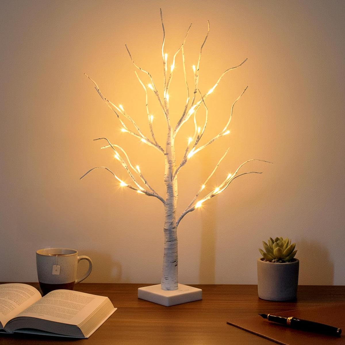 Lighted Birch Tree with Lights N16811