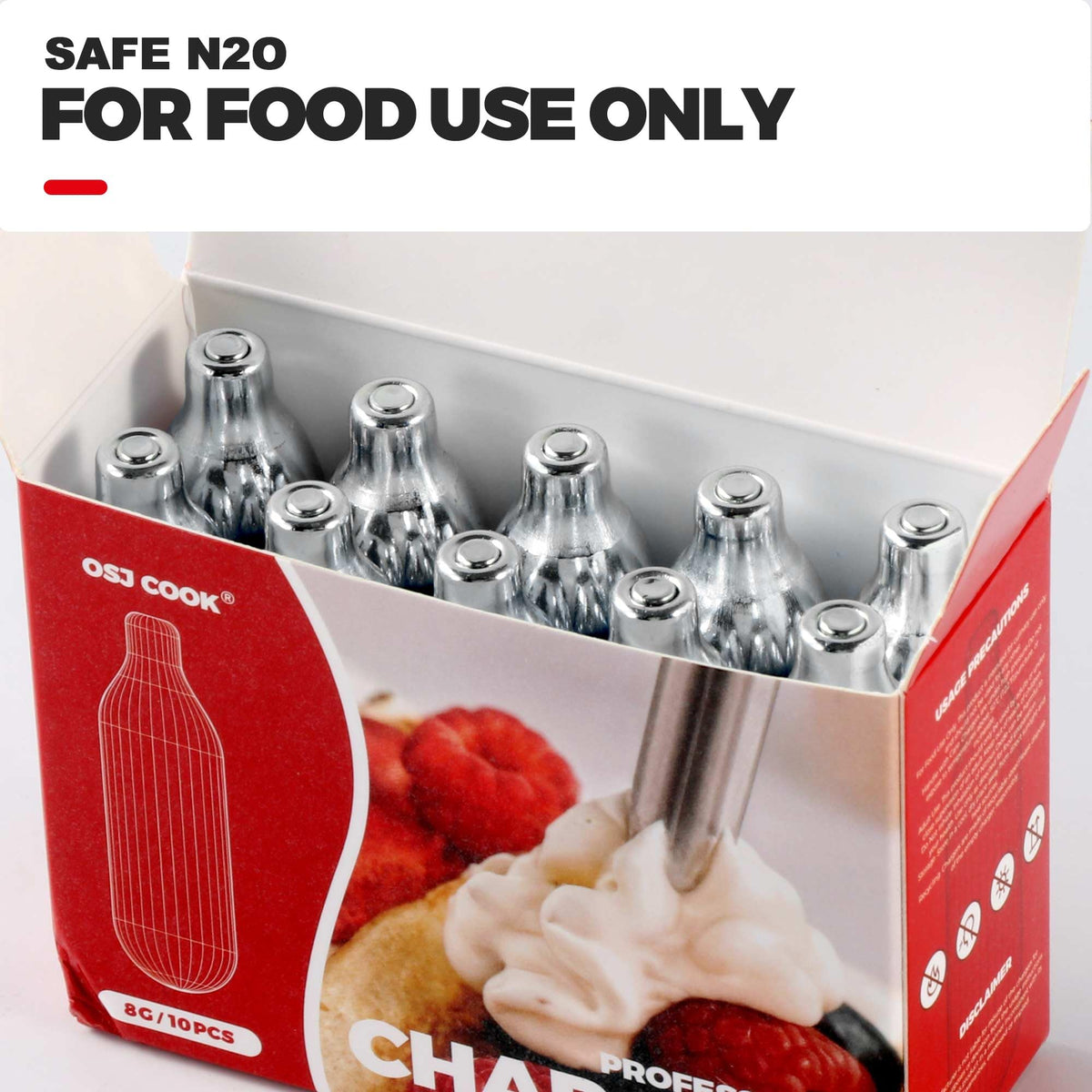 8g Whipped Cream Chargers 10-Pack N2O Cartridges T1732