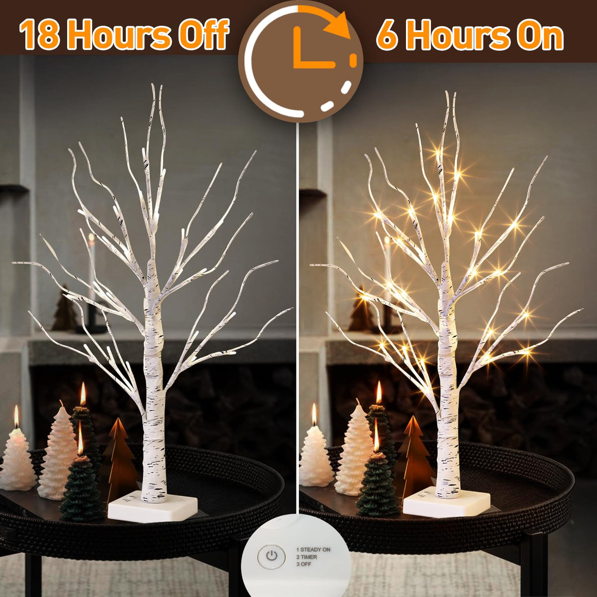 Lighted Birch Tree with Lights N16811