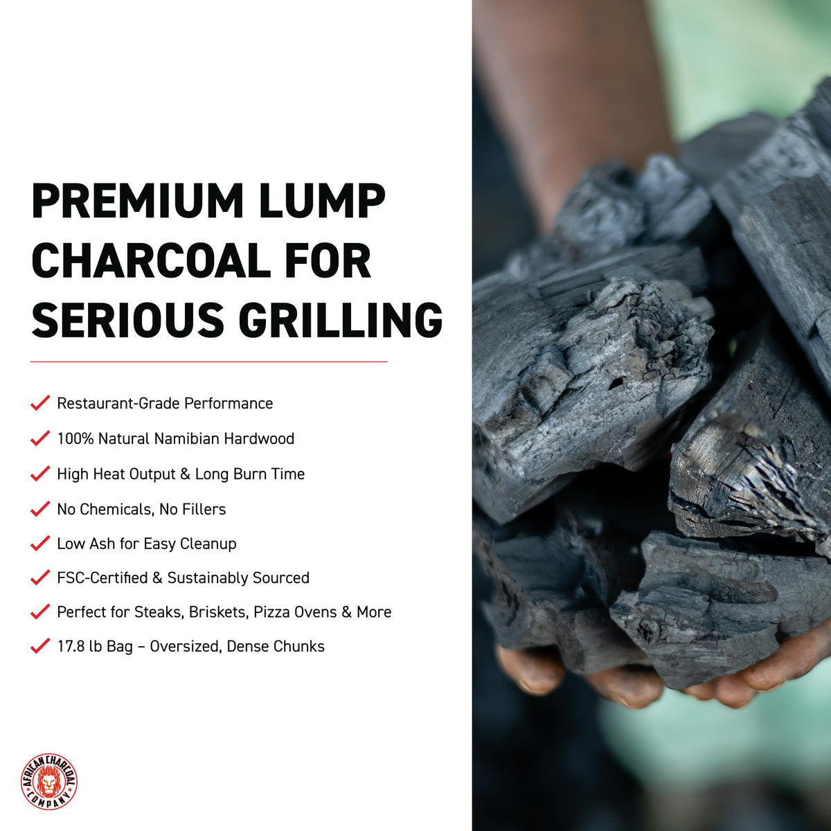 17.8 lb Natural Hardwood Lump Charcoal Q6781