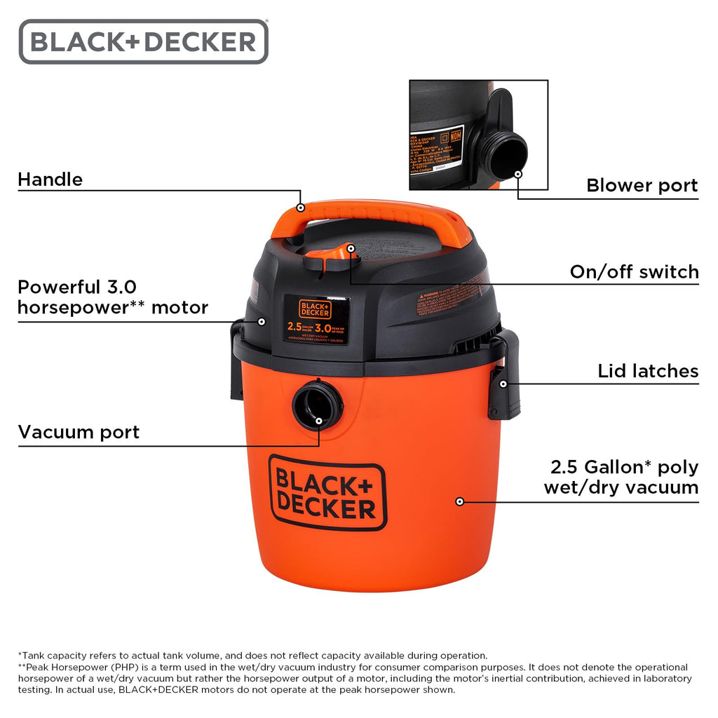 2.5 Gallon Wet Dry Shop Vacuum F487