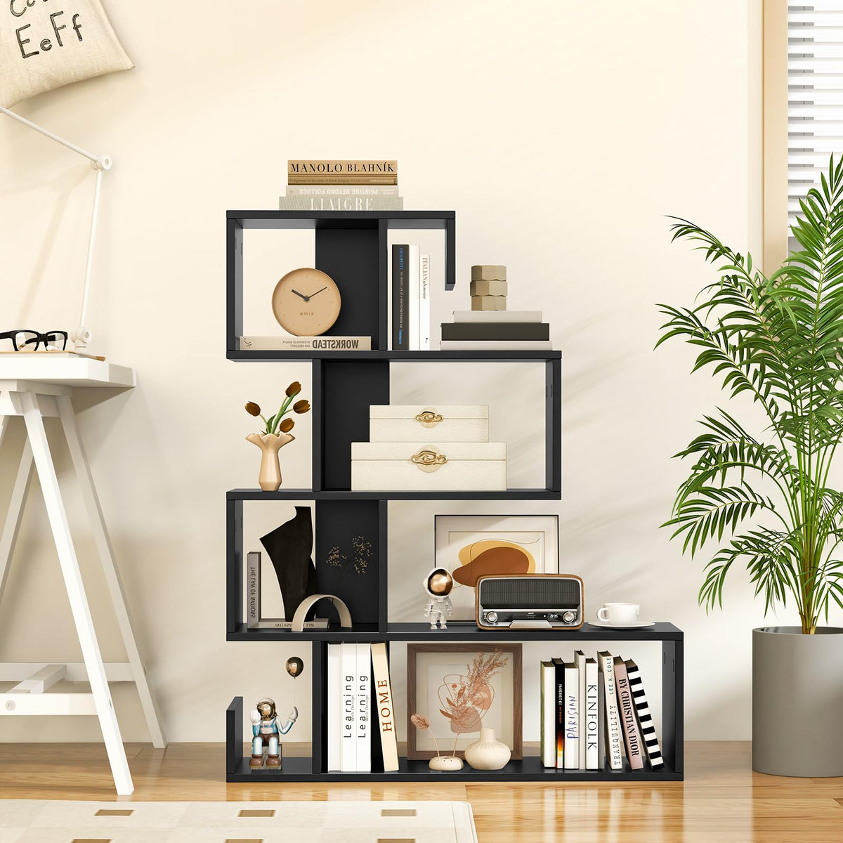 5-Tier Geometric Bookshelf D979
