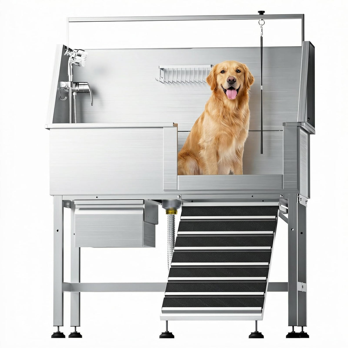46" Stainless Steel Dog Washing Station with Storage Drawer G33564