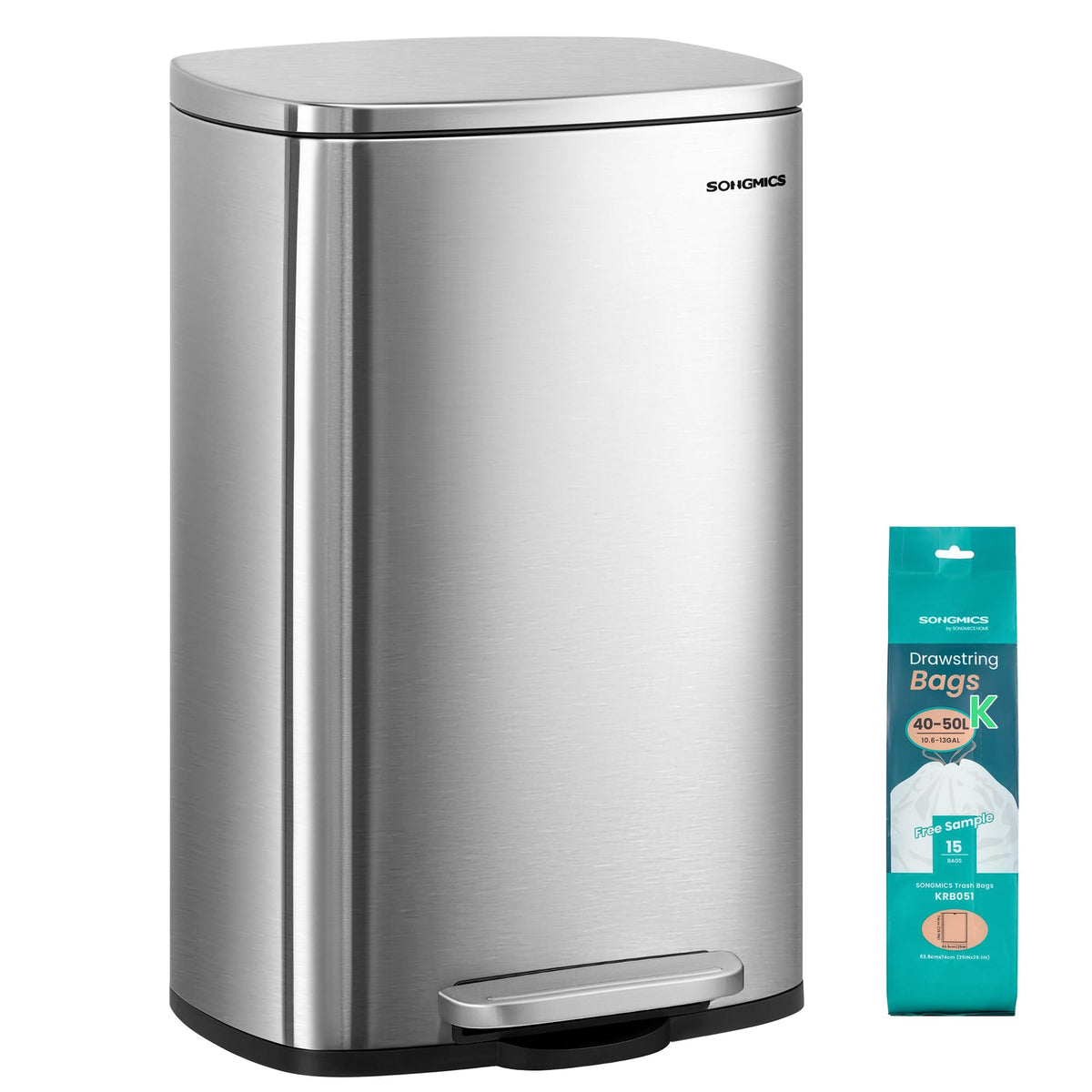 13 Gallon Stainless Steel Trash Can O40301
