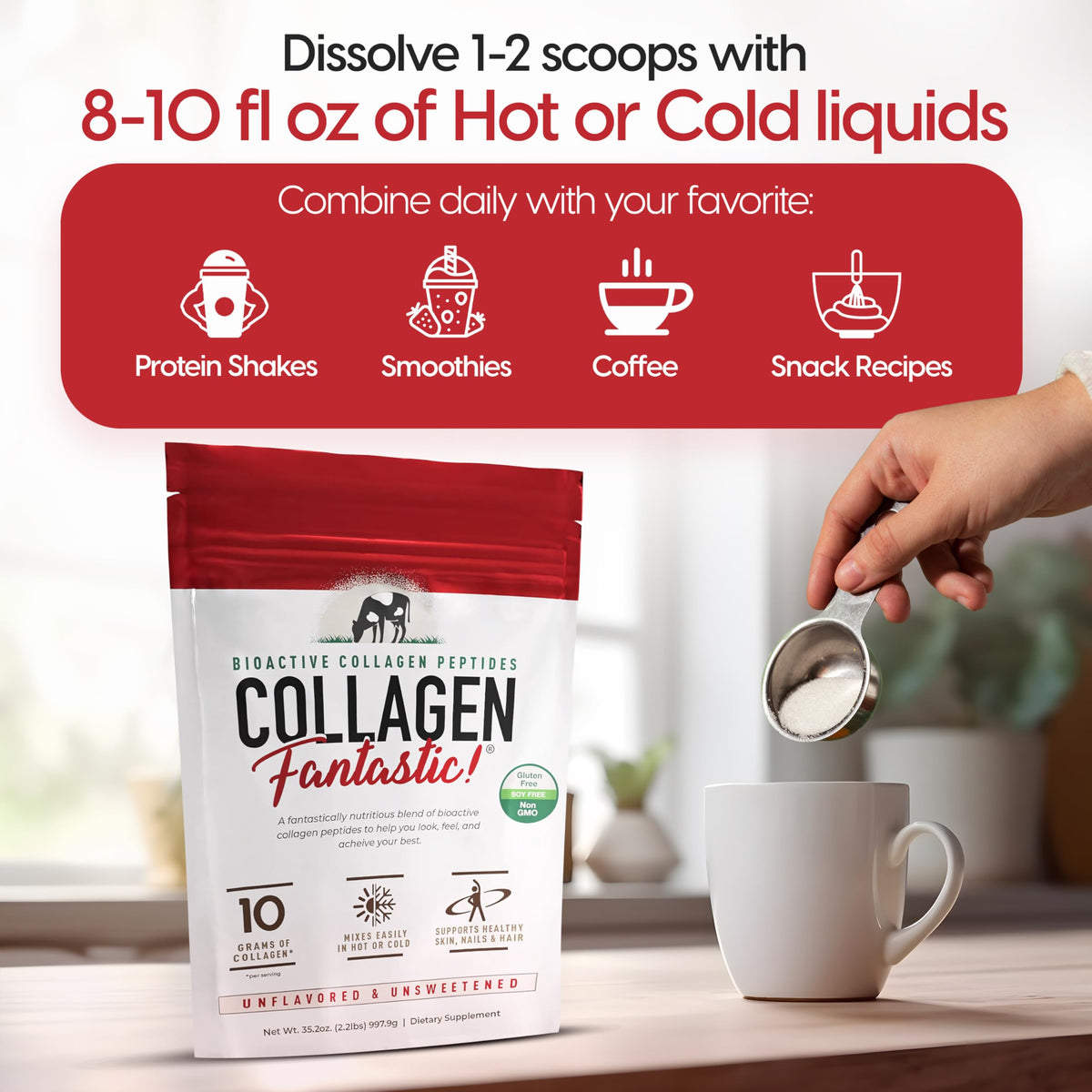 Collagen Peptides Powder Unflavored 2.2lb 90 Servings Q466