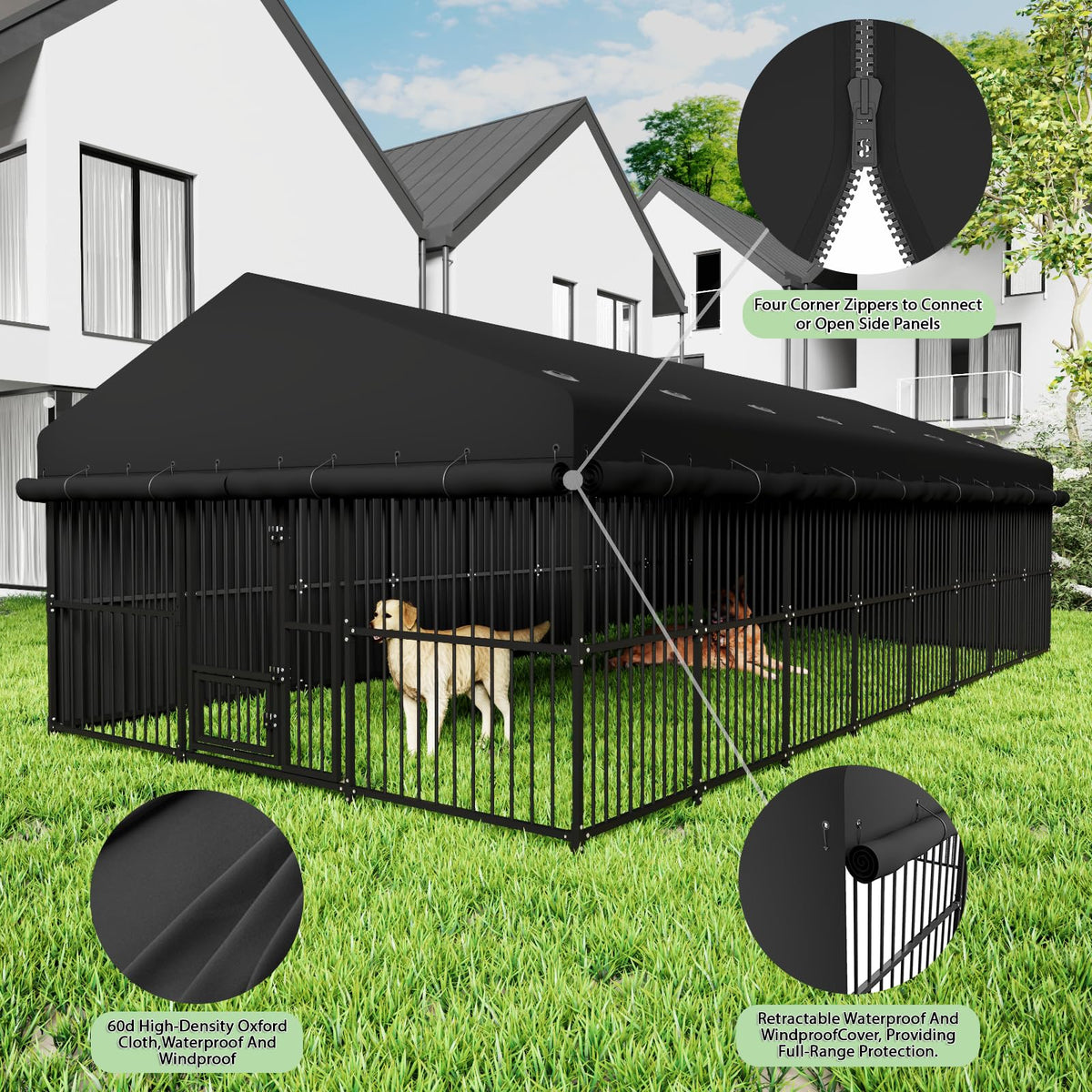 10x20x6 FT Heavy-Duty Metal Dog Kennel J94647