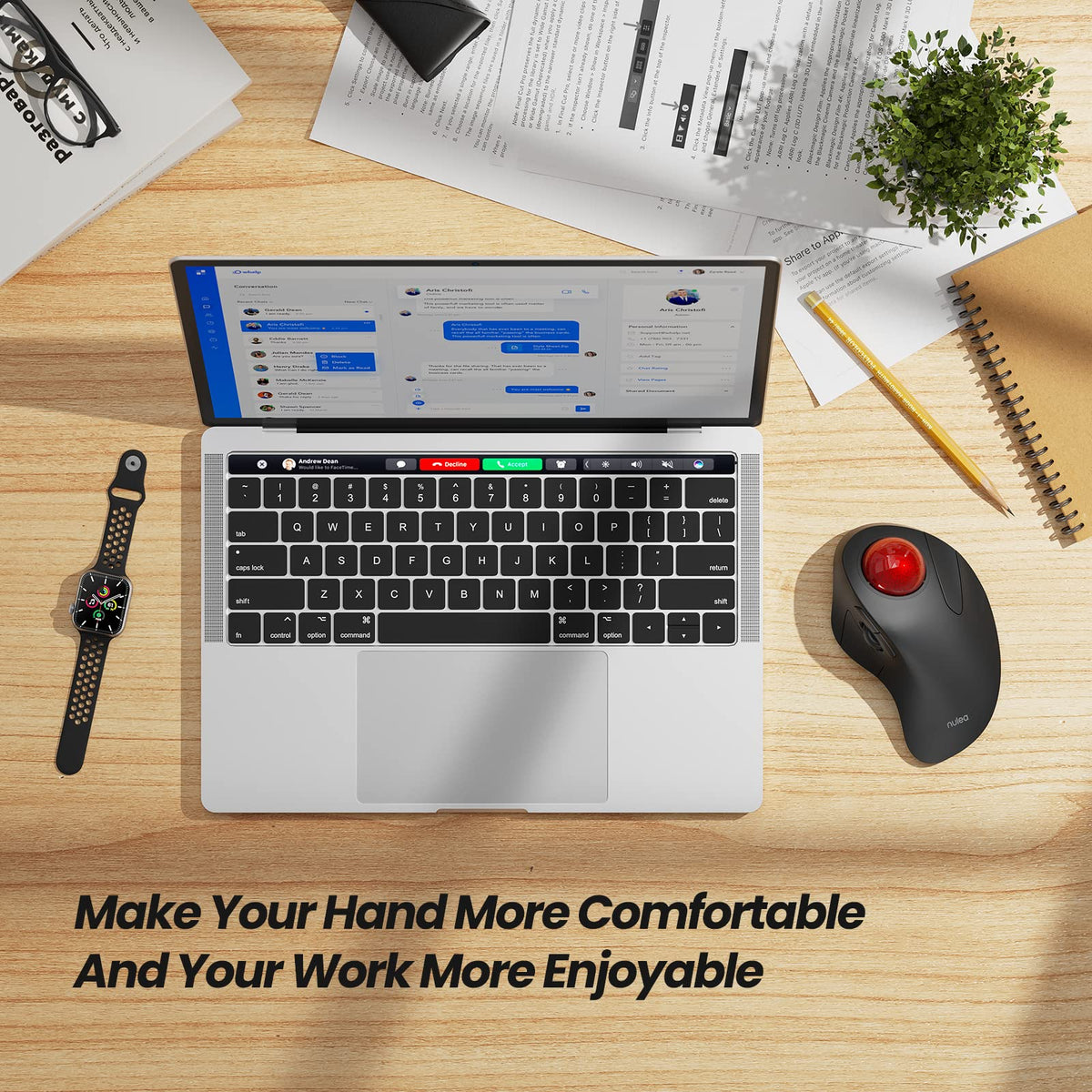 Wireless Trackball Mouse Ergonomic Z550