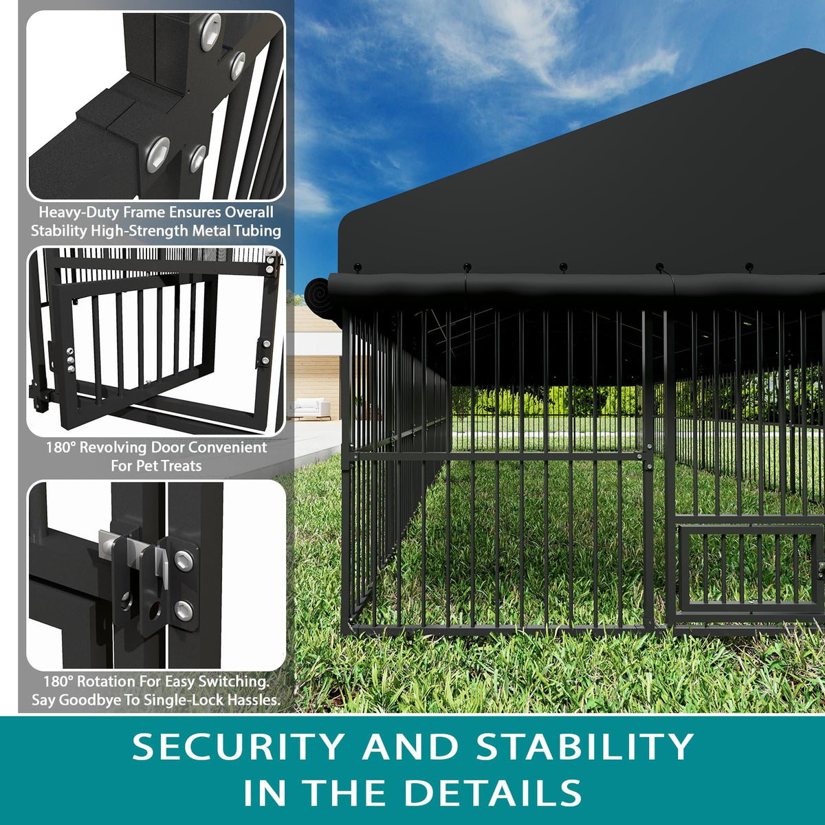 10x20x6 FT Heavy-Duty Metal Dog Kennel J94647