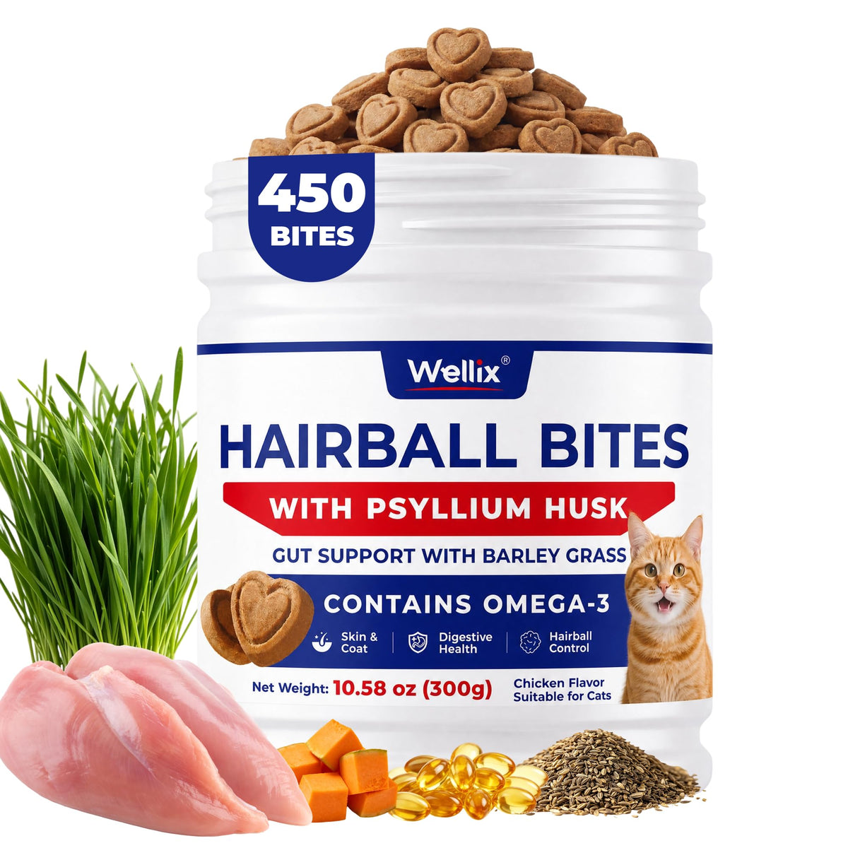 10.58 oz Hairball Bites for Cats P25654