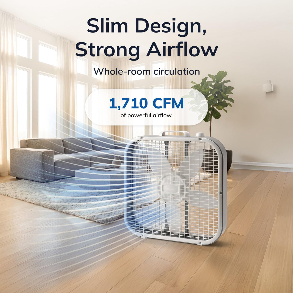 20" Classic Box Fan with 3 Speeds, White J5514