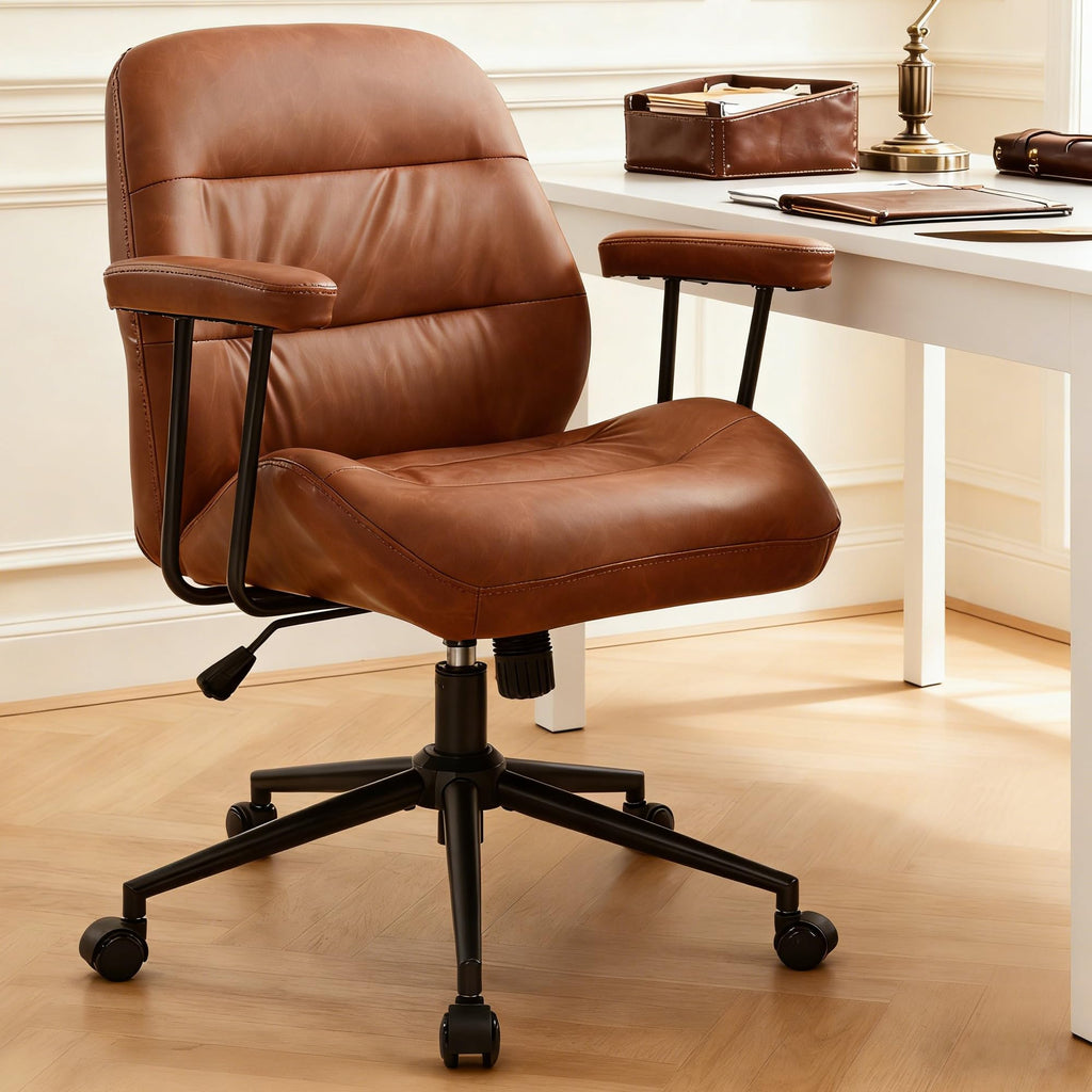Leather Home Office Chair with Removable Armrests Z872