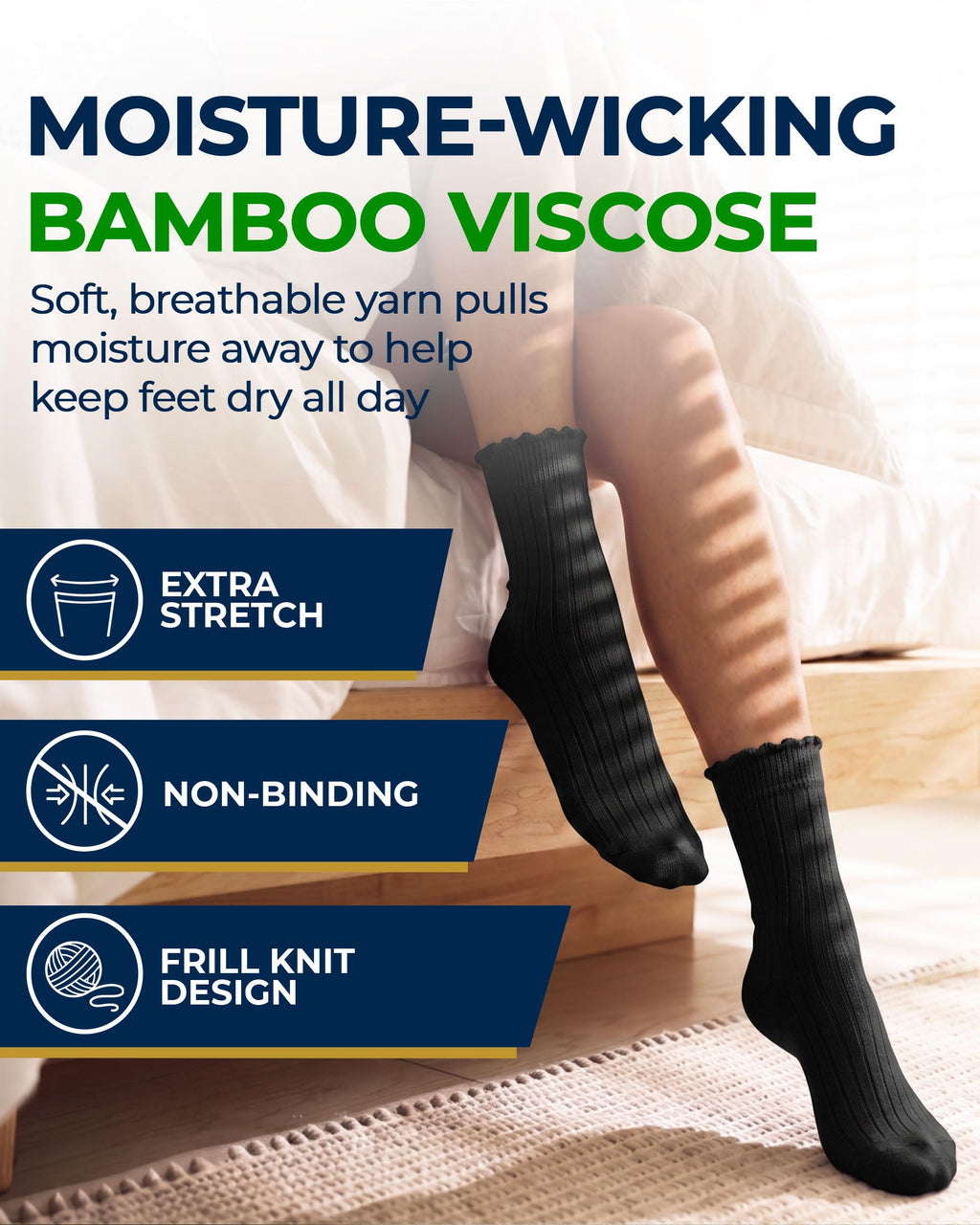 Knit Bamboo Viscose Diabetic Socks 6 Pairs Z166311