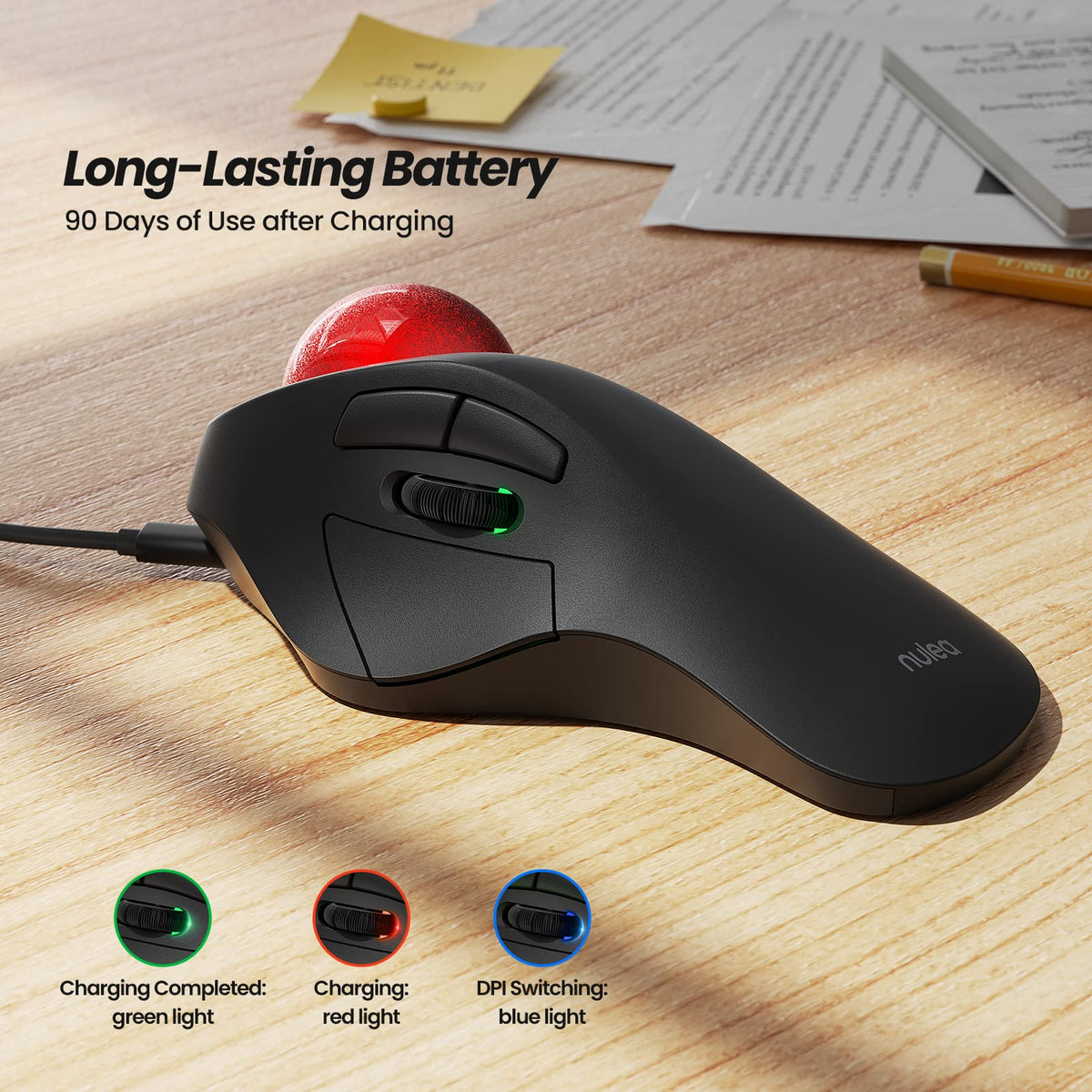 Wireless Trackball Mouse Ergonomic Z550