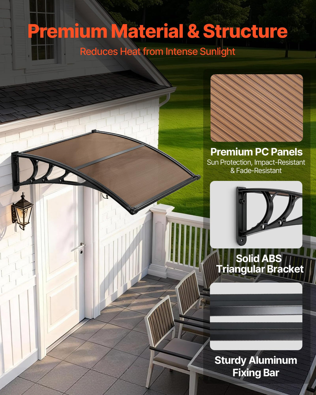 38" x 40" Door Window Awning X503400