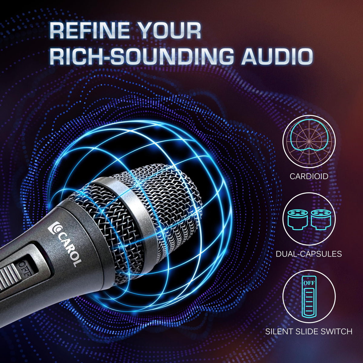 XLR Wired Dynamic Cardioid Vocal Microphone with Switch A848