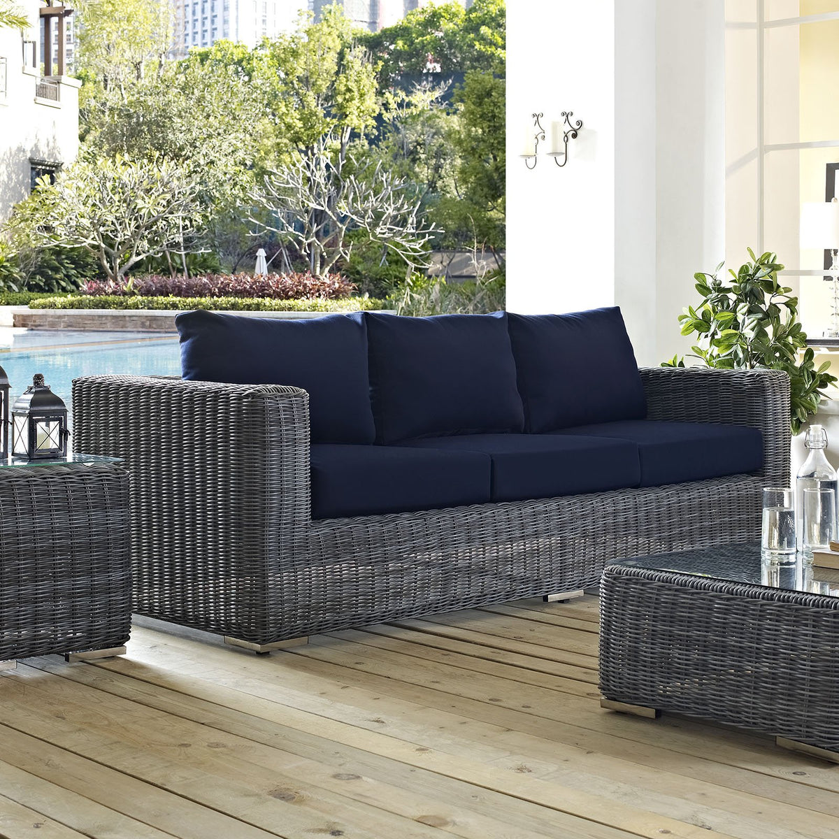 Wicker Rattan Outdoor Patio Sofa X68424