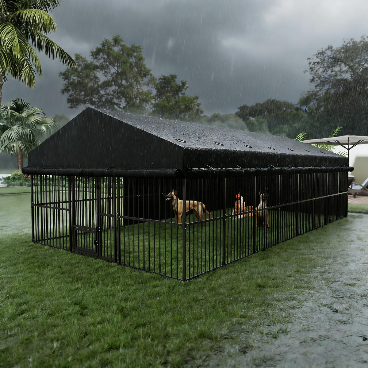 10x20x6 FT Heavy-Duty Metal Dog Kennel J94647